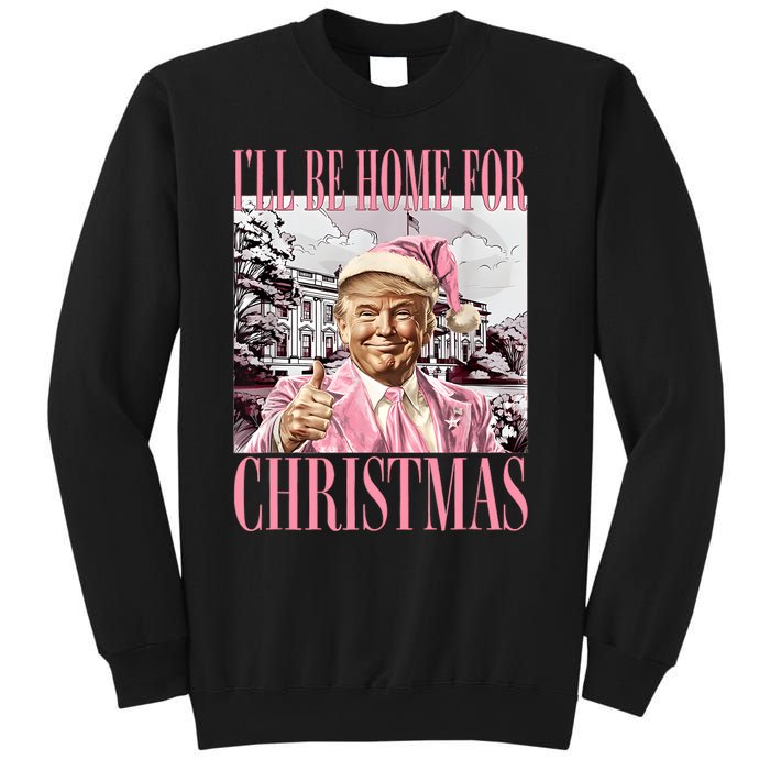 Iil Be Home For Christmas Funny Trump Santa 2024 Christmas Sweatshirt