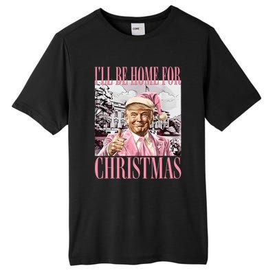 Iil Be Home For Christmas Funny Trump Santa 2024 Christmas Tall Fusion ChromaSoft Performance T-Shirt