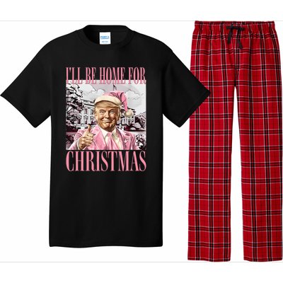 Iil Be Home For Christmas Funny Trump Santa 2024 Christmas Pajama Set