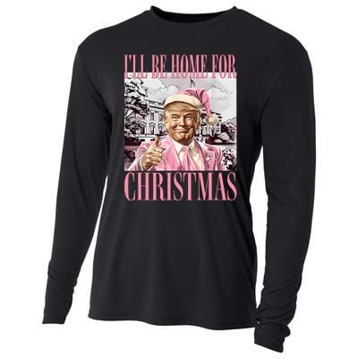 Iil Be Home For Christmas Funny Trump Santa 2024 Christmas Cooling Performance Long Sleeve Crew