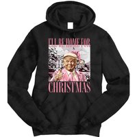 Iil Be Home For Christmas Funny Trump Santa 2024 Christmas Tie Dye Hoodie