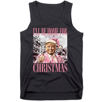 Iil Be Home For Christmas Funny Trump Santa 2024 Christmas Tank Top