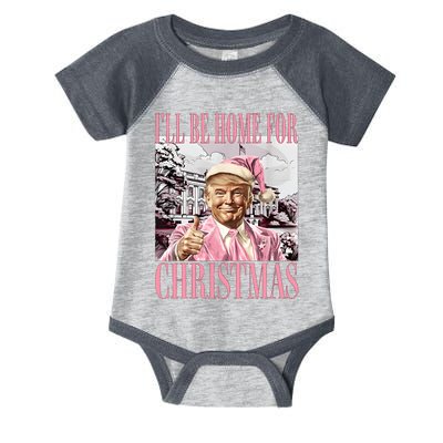 Iil Be Home For Christmas Funny Trump Santa 2024 Christmas Infant Baby Jersey Bodysuit