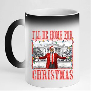 ILl Be Home For Christmas Santa Funny Trump Xmas Pajamas Gift 11oz Black Color Changing Mug