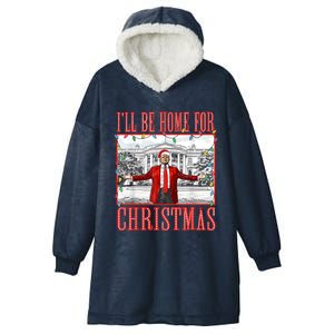 ILl Be Home For Christmas Santa Funny Trump Xmas Pajamas Gift Hooded Wearable Blanket