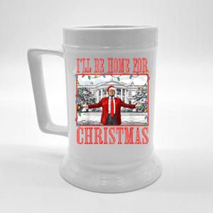 ILl Be Home For Christmas Santa Funny Trump Xmas Pajamas Gift Beer Stein