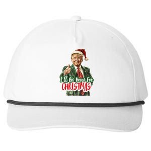 ILl Be Home For Christmas Santa Trump Xmas Pajamas Funny Snapback Five-Panel Rope Hat