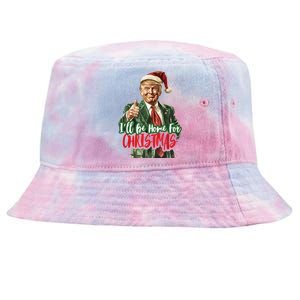 ILl Be Home For Christmas Santa Trump Xmas Pajamas Funny Tie-Dyed Bucket Hat