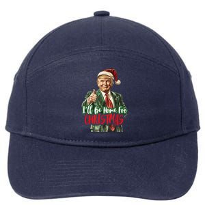 ILl Be Home For Christmas Santa Trump Xmas Pajamas Funny 7-Panel Snapback Hat