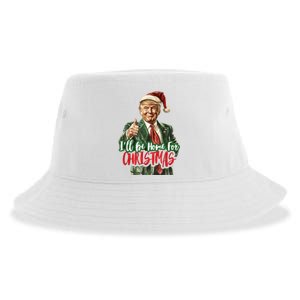 ILl Be Home For Christmas Santa Trump Xmas Pajamas Funny Sustainable Bucket Hat