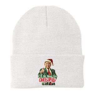 ILl Be Home For Christmas Santa Trump Xmas Pajamas Funny Knit Cap Winter Beanie