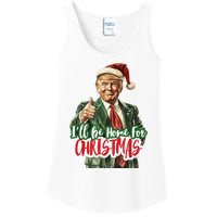 ILl Be Home For Christmas Santa Trump Xmas Pajamas Funny Ladies Essential Tank