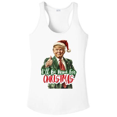 ILl Be Home For Christmas Santa Trump Xmas Pajamas Funny Ladies PosiCharge Competitor Racerback Tank