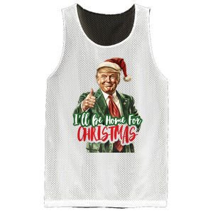 ILl Be Home For Christmas Santa Trump Xmas Pajamas Funny Mesh Reversible Basketball Jersey Tank