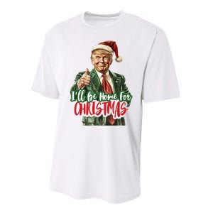 ILl Be Home For Christmas Santa Trump Xmas Pajamas Funny Performance Sprint T-Shirt