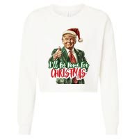 ILl Be Home For Christmas Santa Trump Xmas Pajamas Funny Cropped Pullover Crew