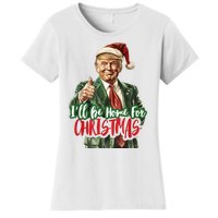 ILl Be Home For Christmas Santa Trump Xmas Pajamas Funny Women's T-Shirt