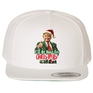 ILl Be Home For Christmas Santa Trump Xmas Pajamas Funny Wool Snapback Cap