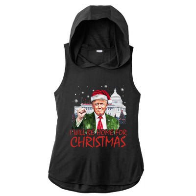 ILl Be Home For Christmas Xmas Trump Pajamas Holiday Santa Great Gift Ladies PosiCharge Tri-Blend Wicking Draft Hoodie Tank