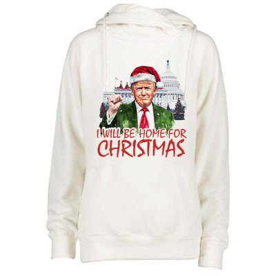 ILl Be Home For Christmas Xmas Trump Pajamas Holiday Santa Great Gift Womens Funnel Neck Pullover Hood