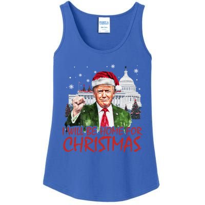 ILl Be Home For Christmas Xmas Trump Pajamas Holiday Santa Great Gift Ladies Essential Tank