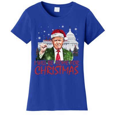 ILl Be Home For Christmas Xmas Trump Pajamas Holiday Santa Great Gift Women's T-Shirt