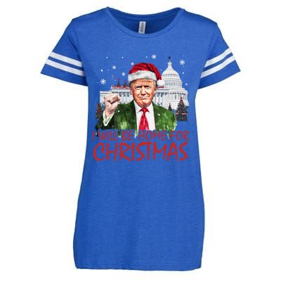 ILl Be Home For Christmas Xmas Trump Pajamas Holiday Santa Great Gift Enza Ladies Jersey Football T-Shirt