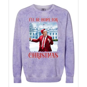 I’Ll Be Home For Christmas Funny Dancing Trump Republican Gift Colorblast Crewneck Sweatshirt