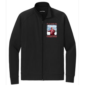 I’Ll Be Home For Christmas Funny Dancing Trump Republican Gift Stretch Full-Zip Cadet Jacket