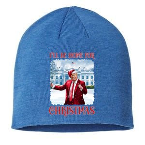 I’Ll Be Home For Christmas Funny Dancing Trump Republican Gift Sustainable Beanie