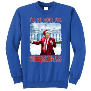 I’Ll Be Home For Christmas Funny Dancing Trump Republican Gift Tall Sweatshirt