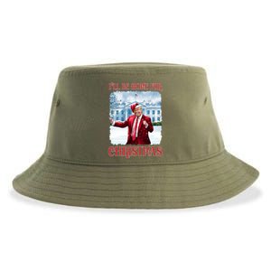 I’Ll Be Home For Christmas Funny Dancing Trump Republican Gift Sustainable Bucket Hat