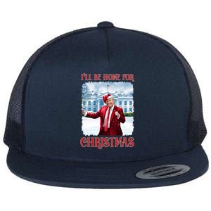 I’Ll Be Home For Christmas Funny Dancing Trump Republican Gift Flat Bill Trucker Hat