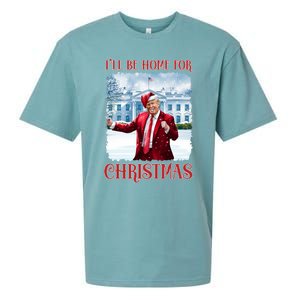 I’Ll Be Home For Christmas Funny Dancing Trump Republican Gift Sueded Cloud Jersey T-Shirt