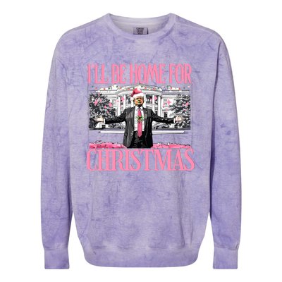 Ill Be Home For Christmas Donald Trump President Santa Claus Colorblast Crewneck Sweatshirt