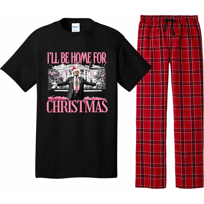 Ill Be Home For Christmas Donald Trump President Santa Claus Pajama Set