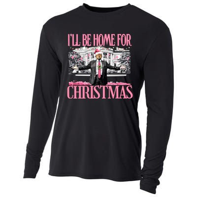 Ill Be Home For Christmas Donald Trump President Santa Claus Cooling Performance Long Sleeve Crew