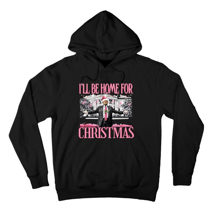 Ill Be Home For Christmas Donald Trump President Santa Claus Tall Hoodie