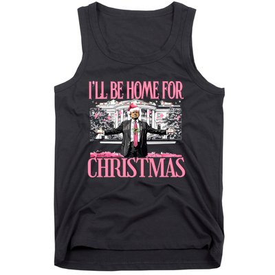 Ill Be Home For Christmas Donald Trump President Santa Claus Tank Top