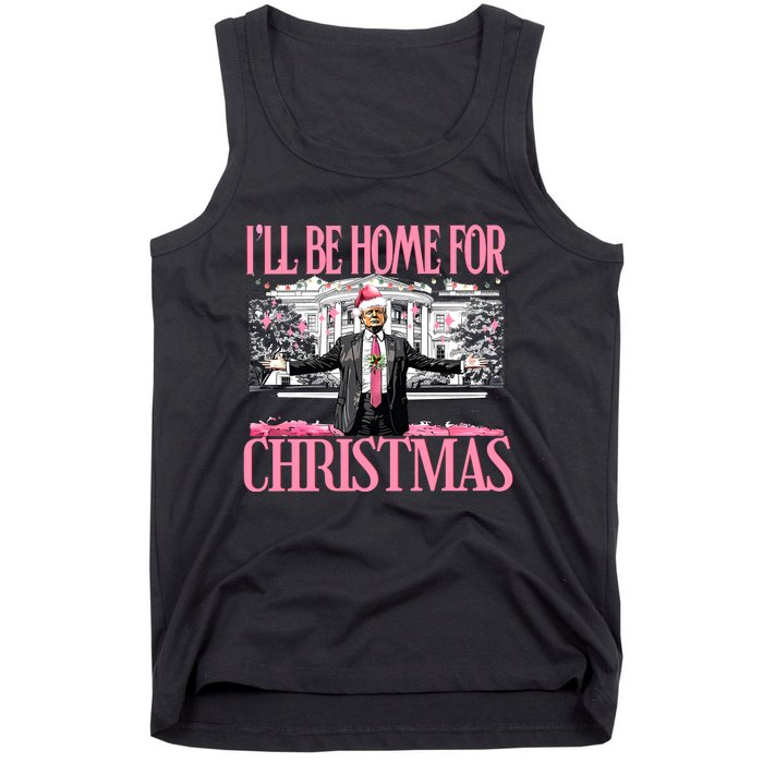 Ill Be Home For Christmas Donald Trump President Santa Claus Tank Top