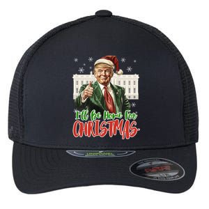 ILl Be Home For Christmas Xmas Trump Pajamas Holiday Santa Gift Flexfit Unipanel Trucker Cap