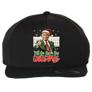 ILl Be Home For Christmas Xmas Trump Pajamas Holiday Santa Gift Wool Snapback Cap