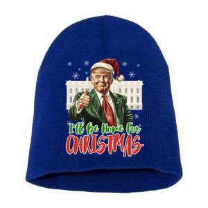 ILl Be Home For Christmas Xmas Trump Pajamas Holiday Santa Gift Short Acrylic Beanie