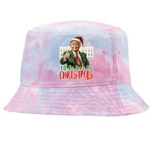 ILl Be Home For Christmas Xmas Trump Pajamas Holiday Santa Gift Tie-Dyed Bucket Hat