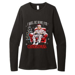 ILl Be Home For Christmas Santa Trump Xmas Family Womens CVC Long Sleeve Shirt