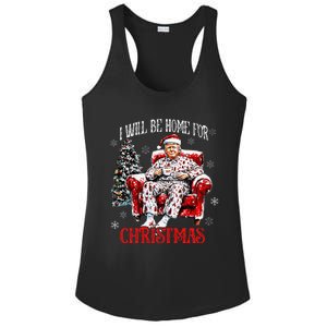 ILl Be Home For Christmas Santa Trump Xmas Family Ladies PosiCharge Competitor Racerback Tank