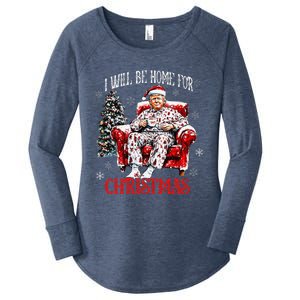 ILl Be Home For Christmas Santa Trump Xmas Family Women's Perfect Tri Tunic Long Sleeve Shirt