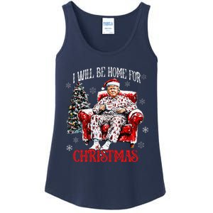 ILl Be Home For Christmas Santa Trump Xmas Family Ladies Essential Tank