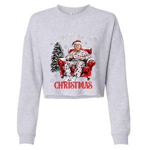 ILl Be Home For Christmas Santa Trump Xmas Family Cropped Pullover Crew