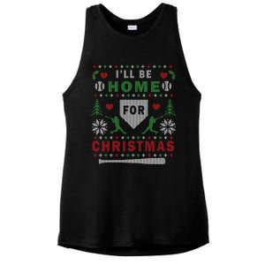 ILl Be Home For Christmas Baseball Ugly Christmas Meaningful Gift Ladies PosiCharge Tri-Blend Wicking Tank